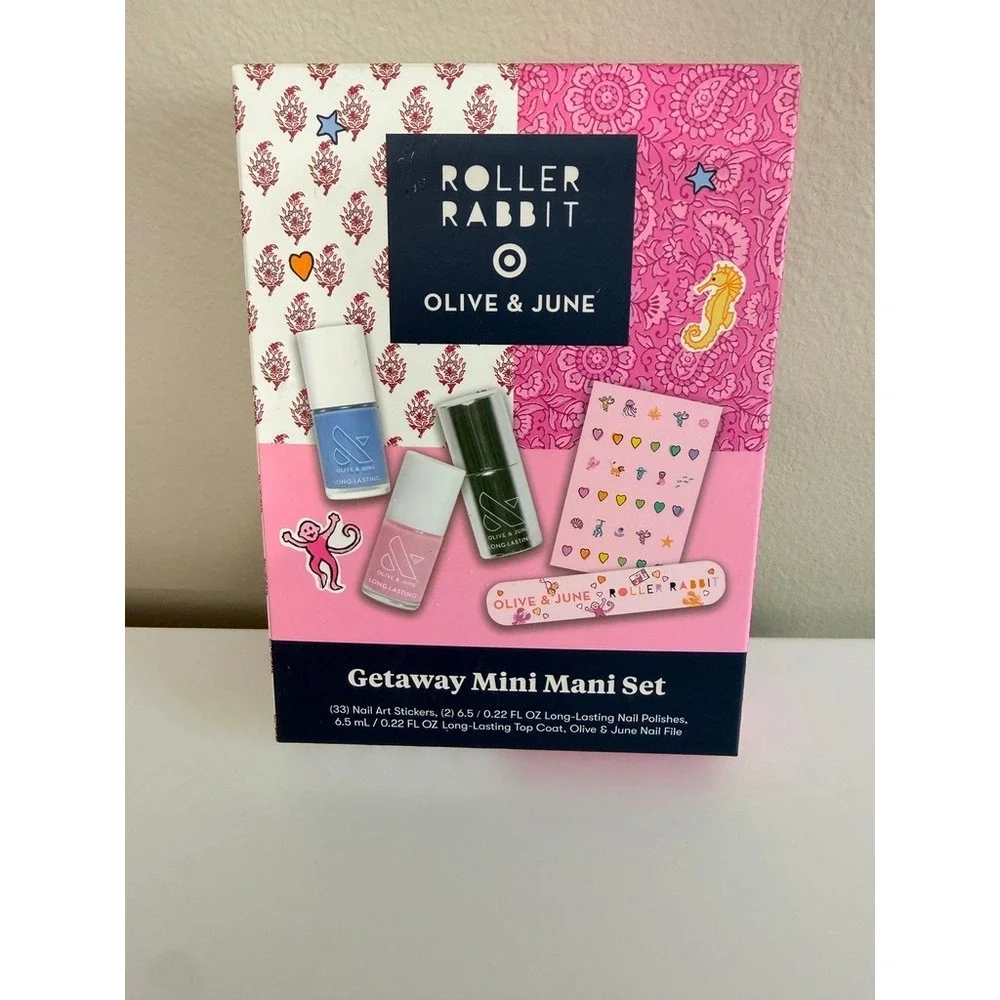 Roller Rabbit Olive & June Getaway Mini Mani Set Unisex OS Multi NWT